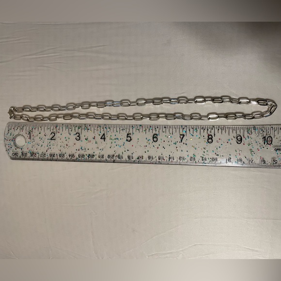 Set of 3 of Paperclip Chain Link Necklaces- 1 ea Gold, Rose-gold & Silver - Picture 7 of 9